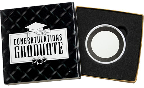 SilverTowne Natural Kraft Paper Gift Box with Black/White Graduate Box Sleeve